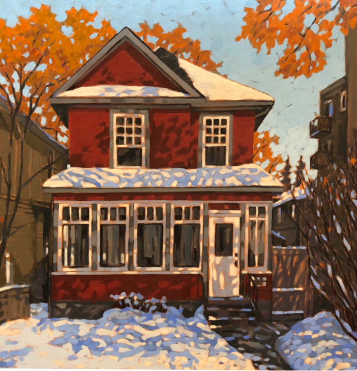 The Red House, 24x24, oil, SOLD