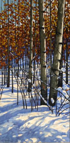 Early Snow, oil, 48x24, Webster Gallery Calgary