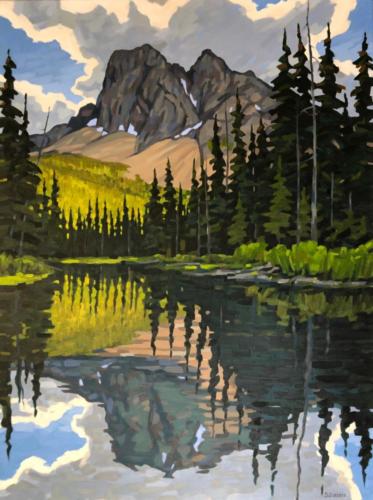 Reflection, Emerald Lake BC, 40x30, oil, Webster Gallery Calgary