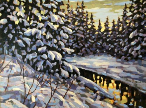 Late in the Day, Griffith Woods, oil, 18x24, Webster Gallery Calgary