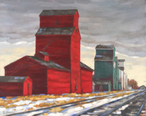 Alberta Elevators, oil, 16x20, SOLD