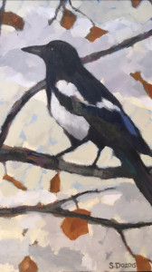 Magpie 2, oil, 11"x7"