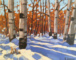 Weaselhead Aspens, oil, 8x10, SOLD