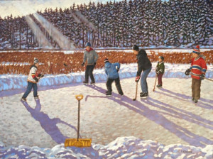 Pond Hockey, oil, 30x40, SOLD