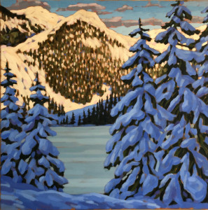 Mountain Glow, oil, 24x24, framed, $1600
