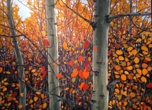 Fall Aspens, oils, 36x48, SOLD