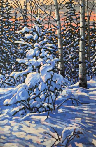 Winter Spruce, oil, 36x24, framed, SOLD