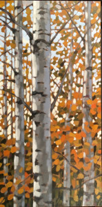 Fall Aspens, oil, 30x15, SOLD