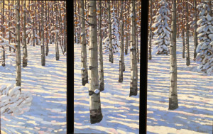 Winter Aspens, oil, 30x45, Triptych, SOLD