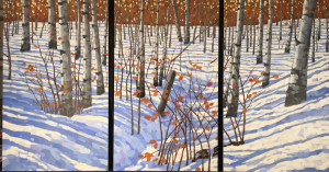 Silent Snow, oil, 40x72, triptych, SOLD