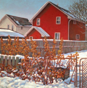 Red House, oil, 24x24, SOLD