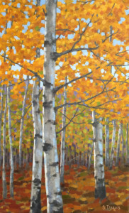 Fall Aspens, oil, 30x18, SOLD