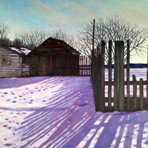 Farm Fence, oil, 24x24, SOLD