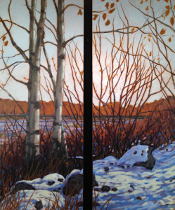 Aspens on the Bow, oil, Diptych, SOLD