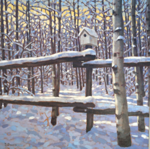 Old Fence, oil, 24x24, SOLD