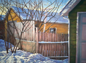 Yellow Garage, oil, 30x40, available